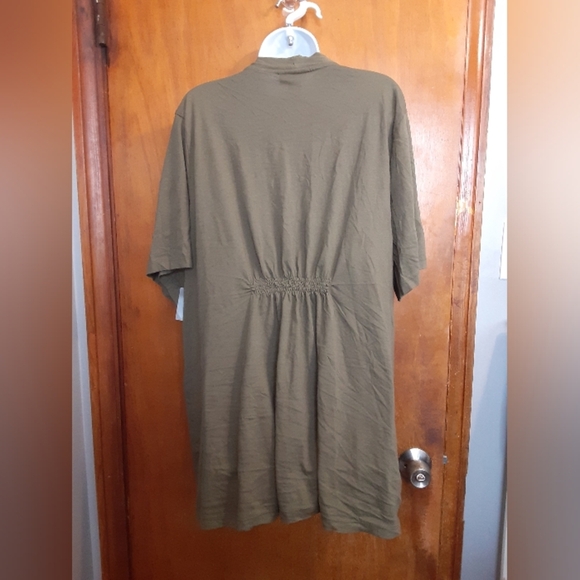 Catherines NWT Women's Plus Size Olive Green Wrap Cover Up Modal Cotton 2X - Picture 6 of 8